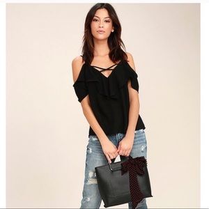 Lulu’s Sing It Now Black Off The Shoulder Top